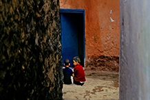 Boys in alley.  Tangier, Morocco.  1977 